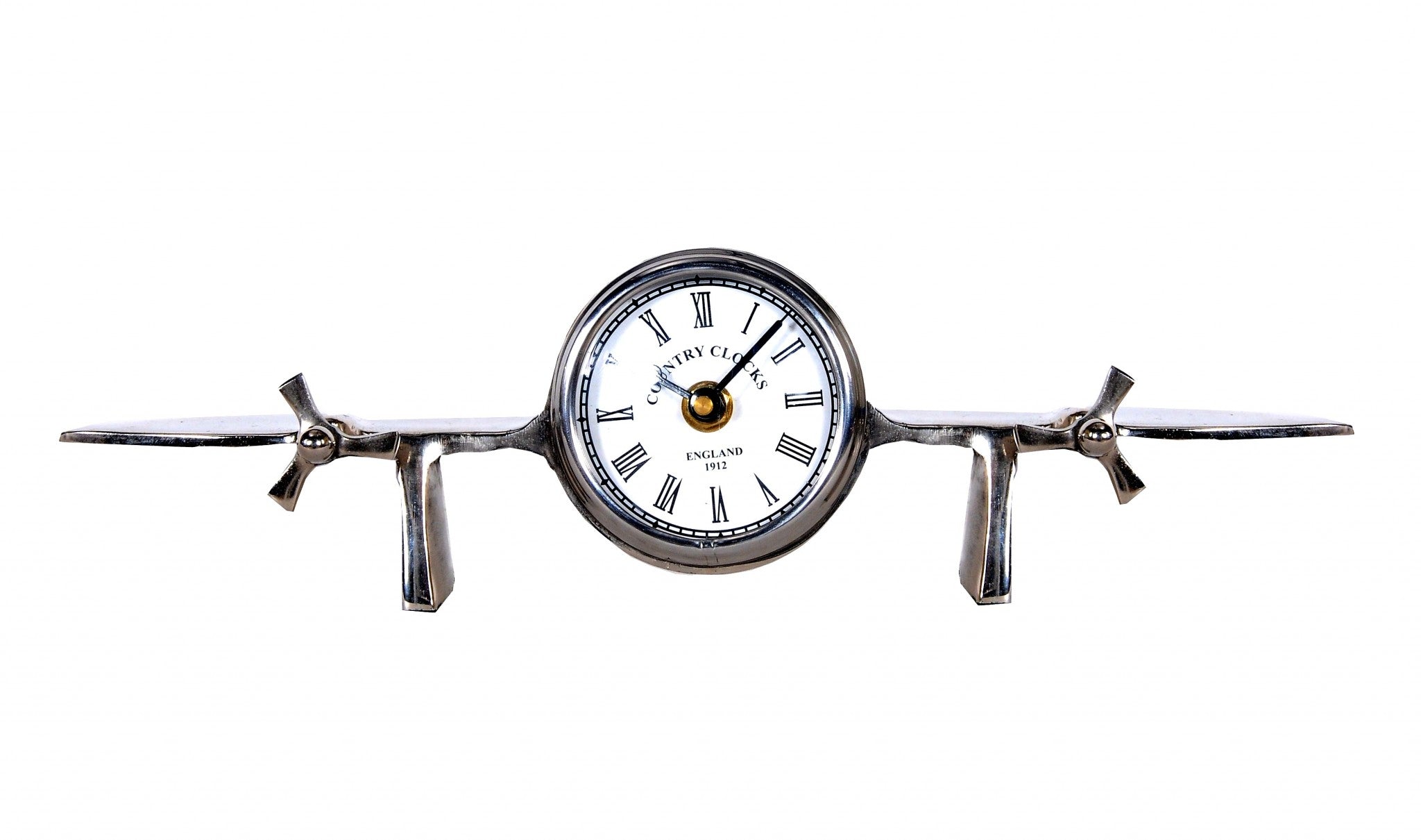 3" Novelty Nickel Metal And Glass Analog Wall Clock