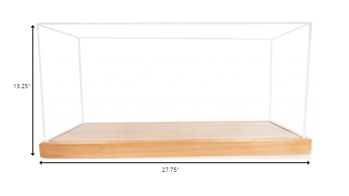 28" Wood Brown Glass Standard Display Stand