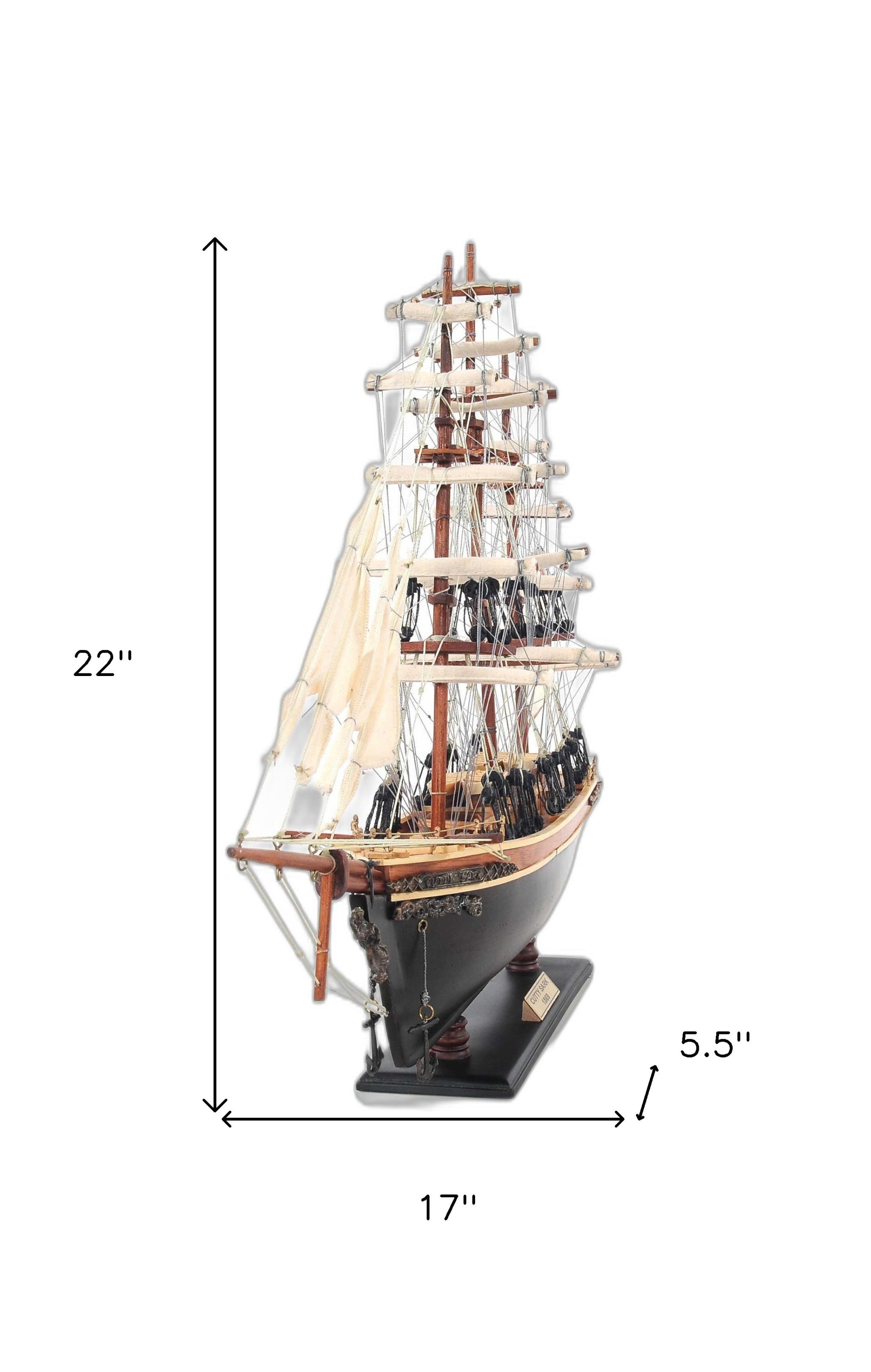 5.5" X 22" X 17" Smallcutty Sark