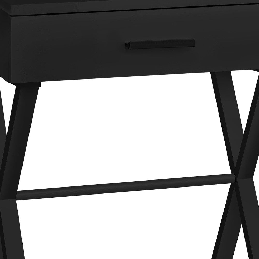 22" Black End Table With Drawer