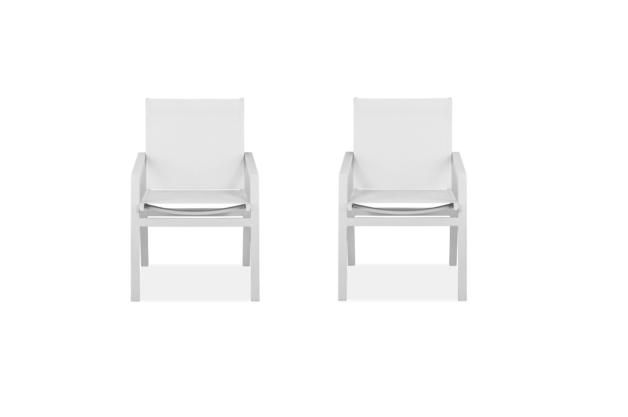 Set of Two 22" White Metal Indoor Outdoor Dining Chair