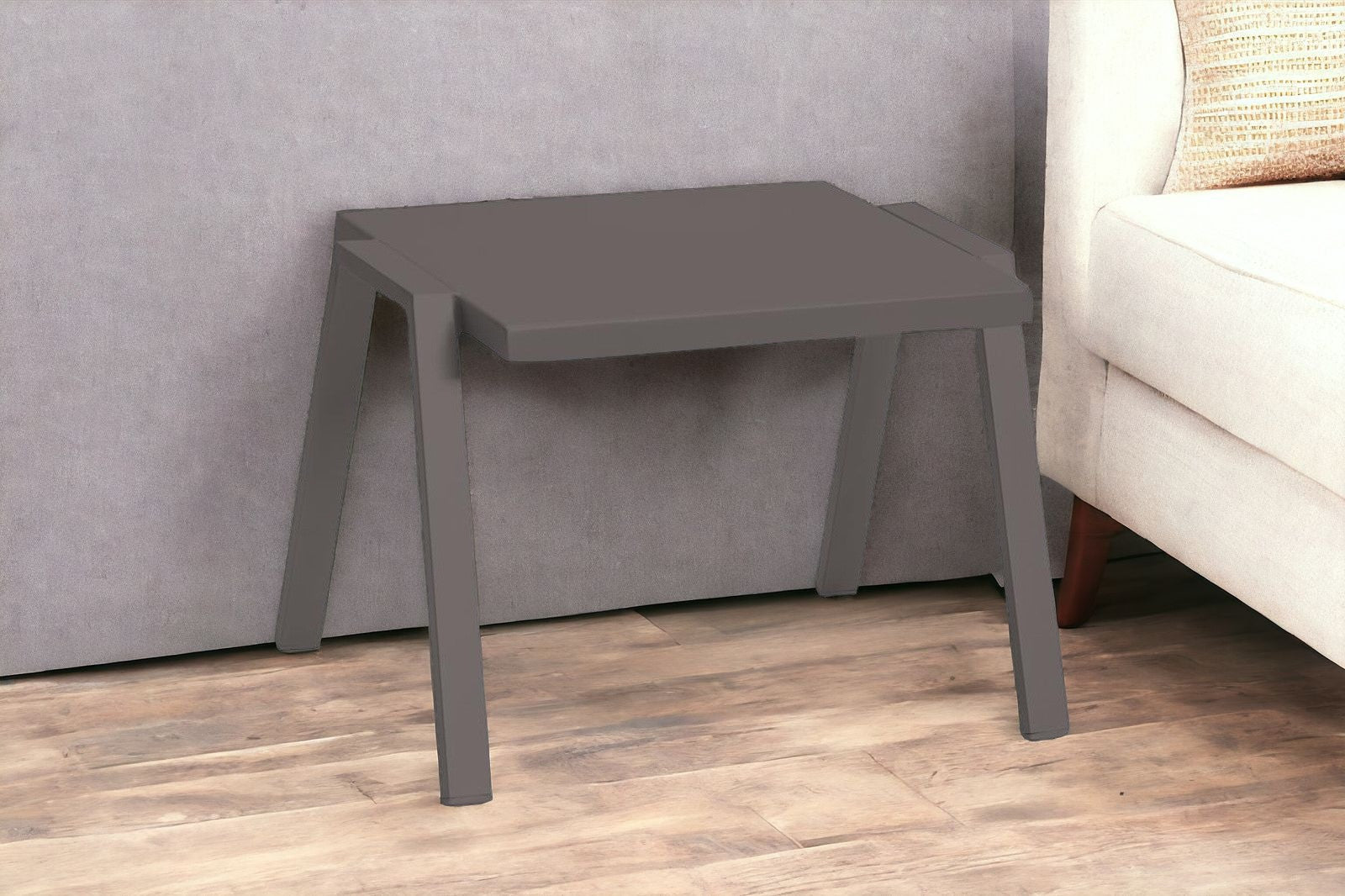 16" Taupe Aluminum End Table