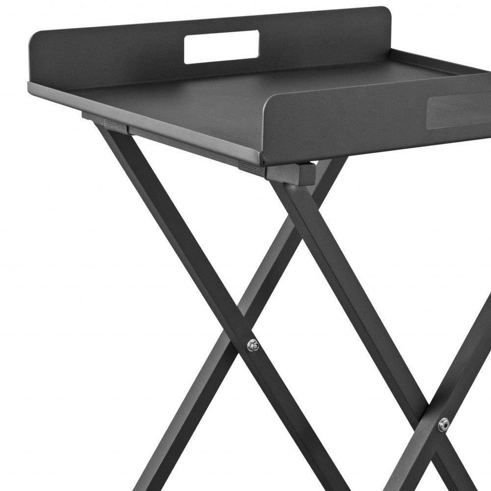 Gray Aluminum Indoor Outdoor Tray Table