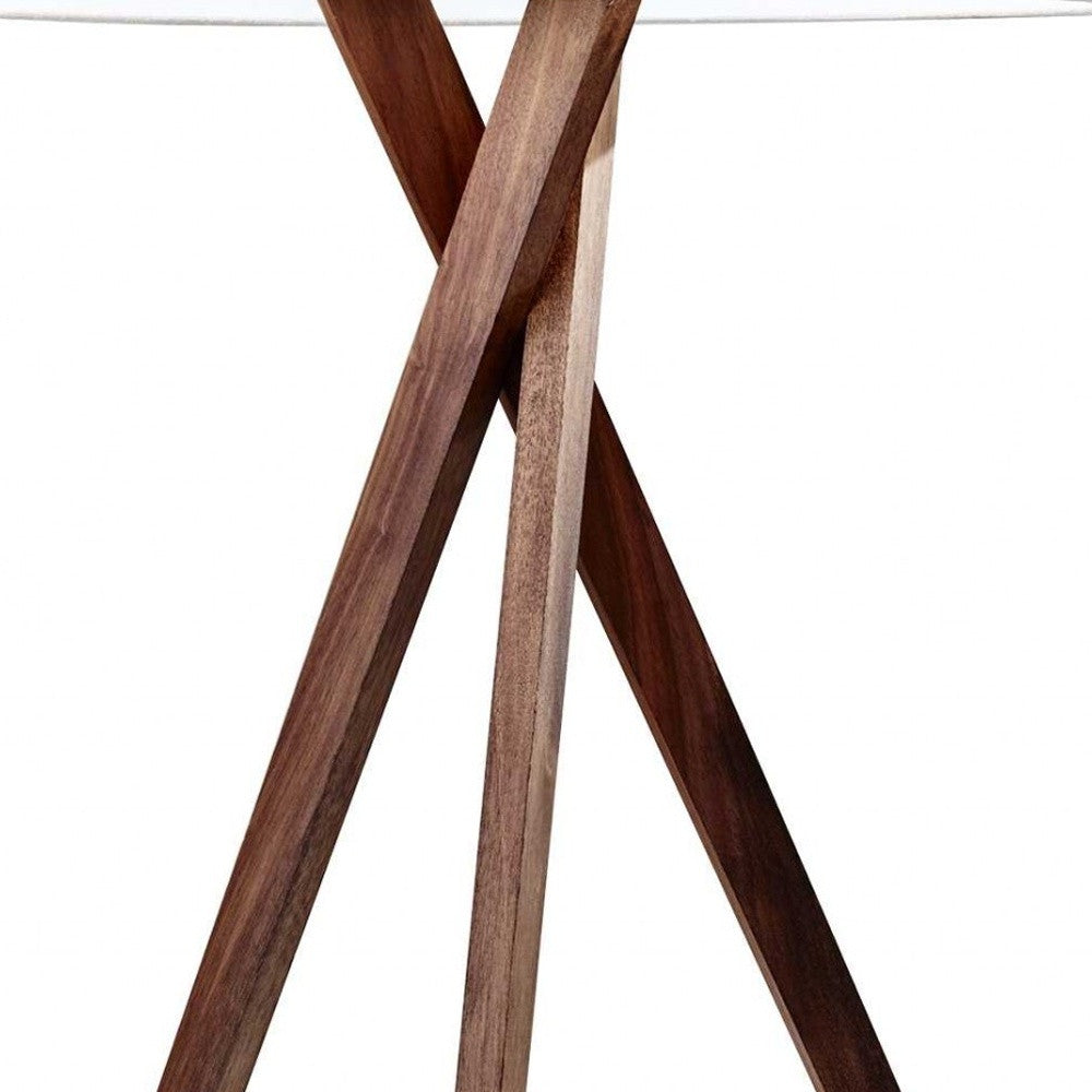 Tripod Leg Walnut Wood Table Lamp