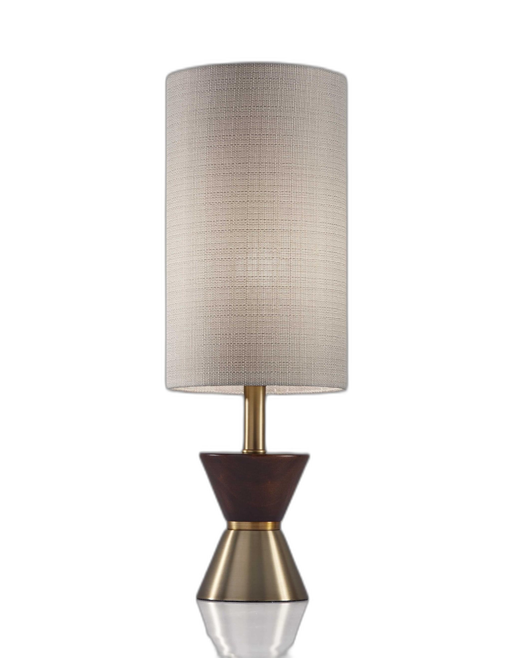 Brass Wood Metal Diabolo Table Lamp