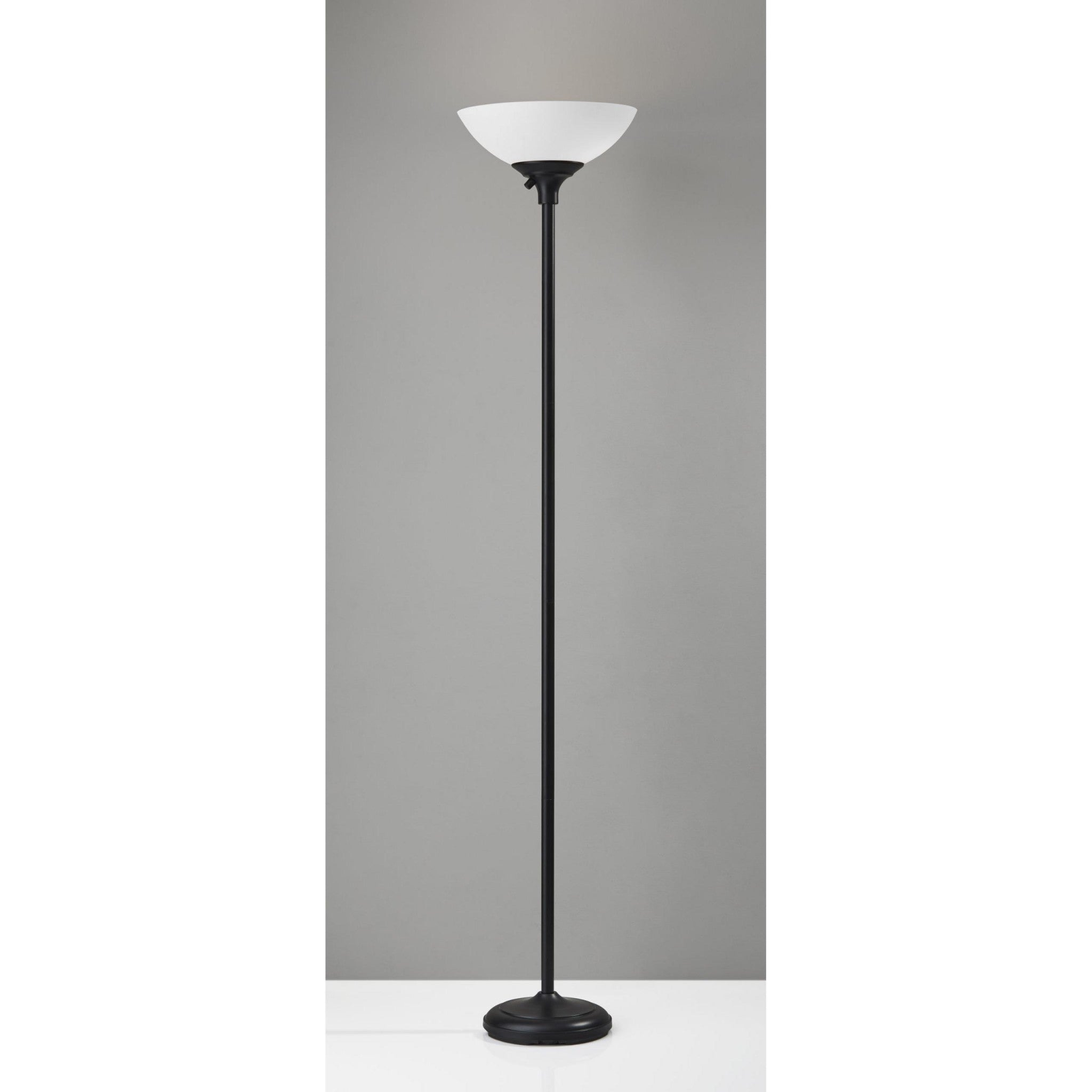 Tailored Satin Steel Metal Torchiere With Bright Illumination