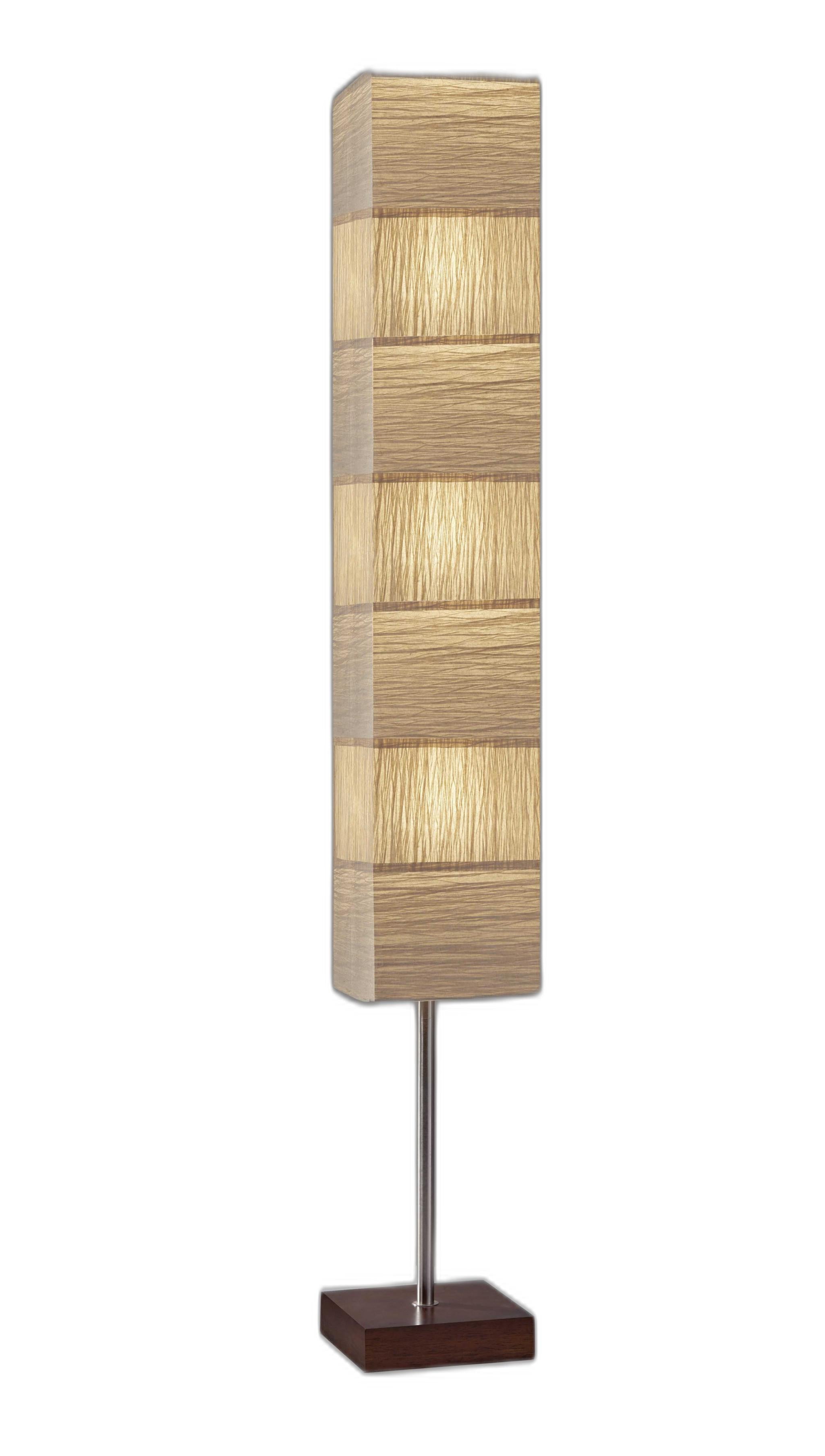 72" Column Floor Lamp With White Rectangular Shade