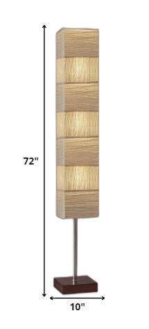 72" Column Floor Lamp With White Rectangular Shade