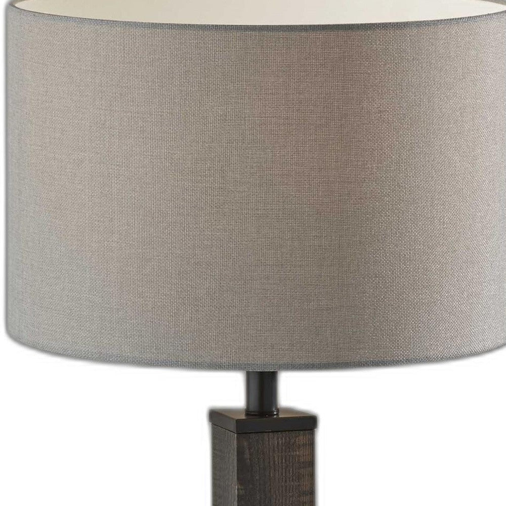 Black Wood Monument Table Lamp