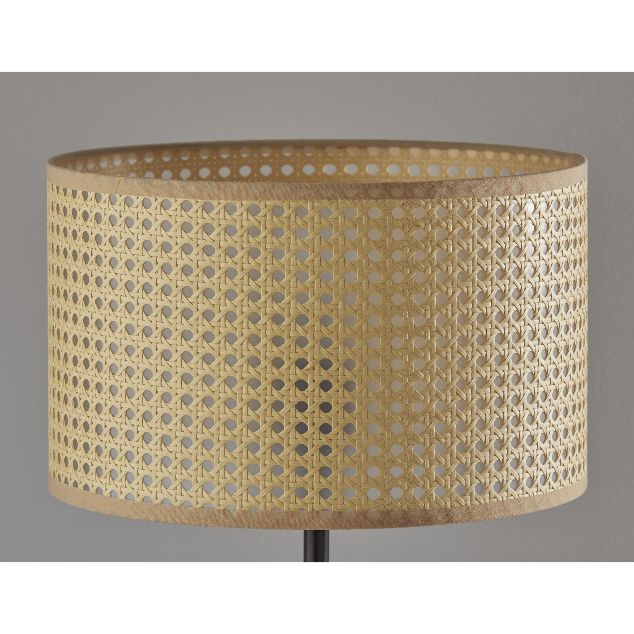 Open Cane Web Natural Shade Dark Bronze Table Lamp