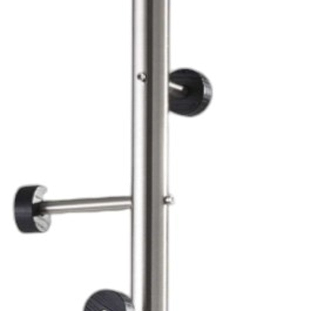 12" X 67.5" Brushed Steel Brushed Steel Coat Rack