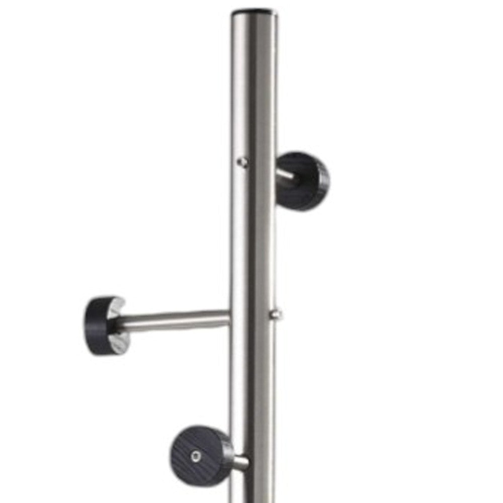 12" X 67.5" Brushed Steel Brushed Steel Coat Rack