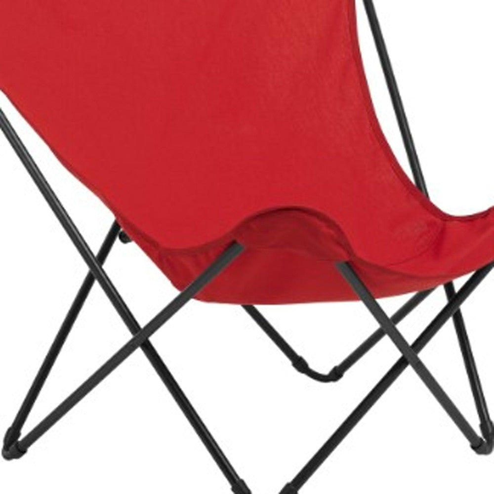 36" Red and Chrome Outdoor Camping Chair