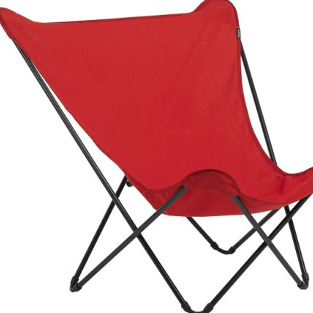 36" Red and Chrome Outdoor Camping Chair