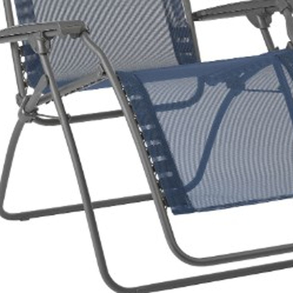 27" Gray Steel Outdoor Zero Gravity Chair