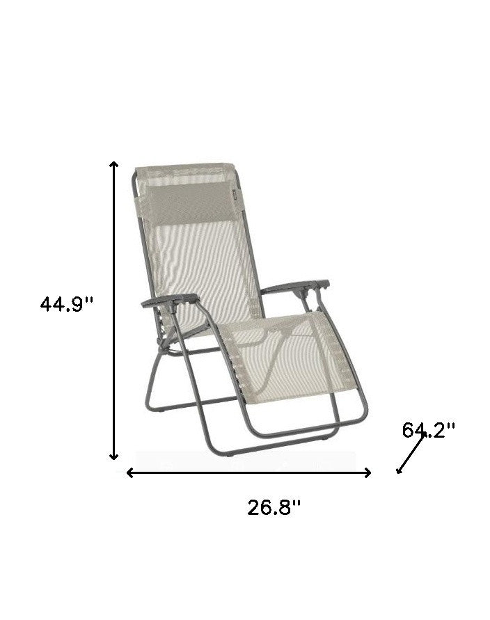 27" Gray Steel Outdoor Zero Gravity Chair