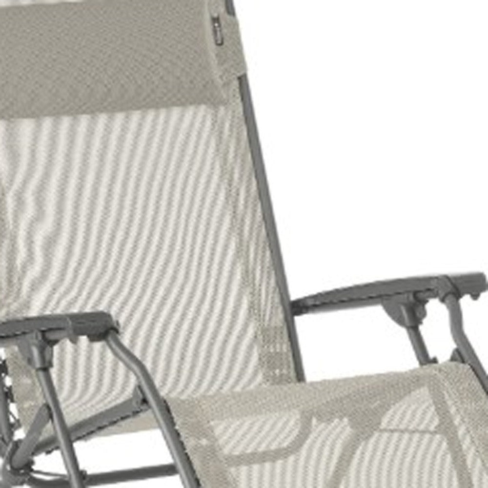 27" Gray Steel Outdoor Zero Gravity Chair