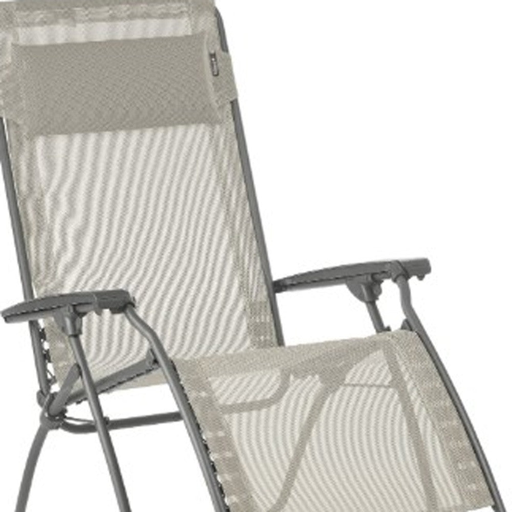 27" Gray Steel Outdoor Zero Gravity Chair