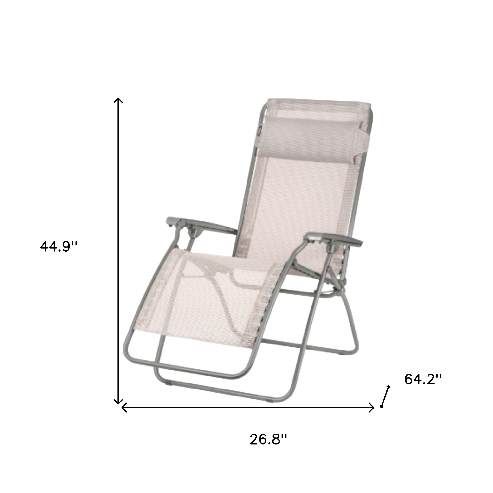 27" Gray Steel Outdoor Zero Gravity Chair