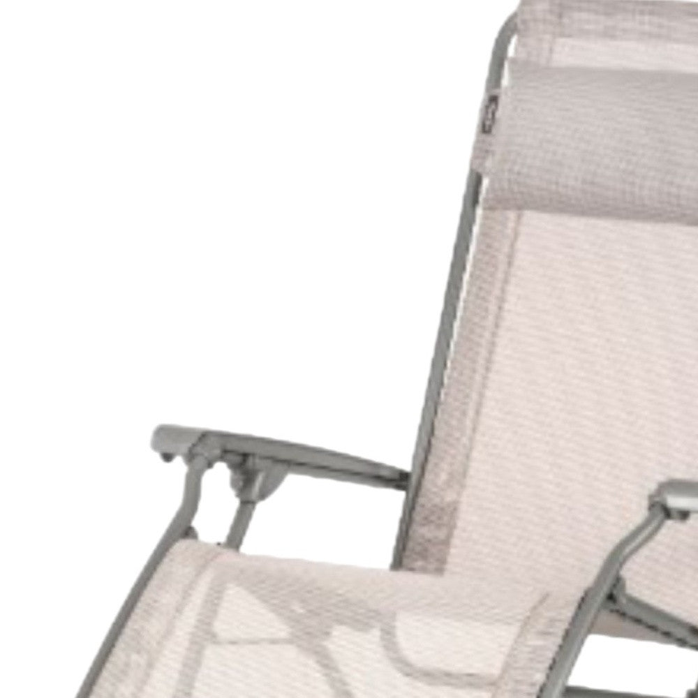 27" Gray Steel Outdoor Zero Gravity Chair