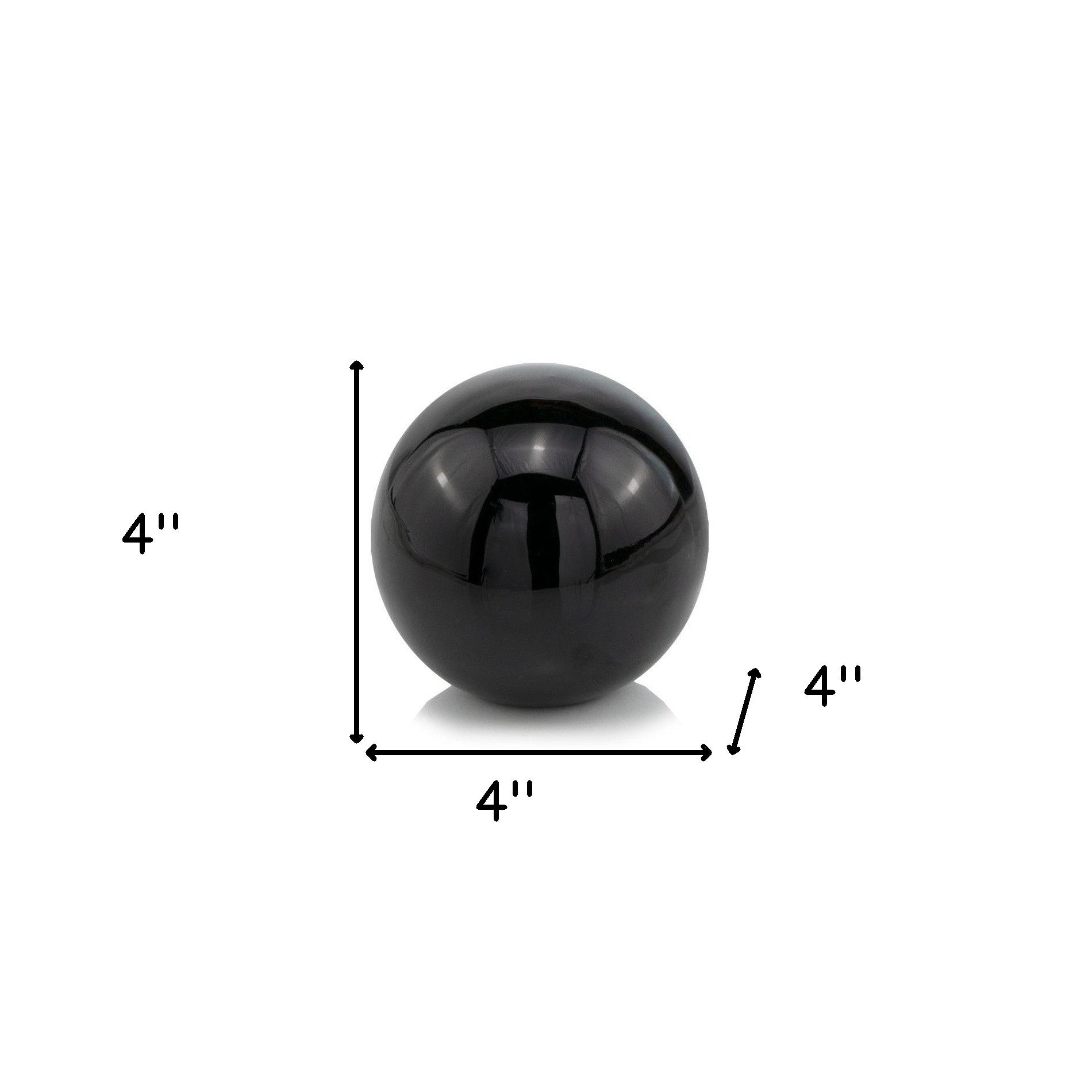 4" X 4" X 4" Black Aluminum Sphere