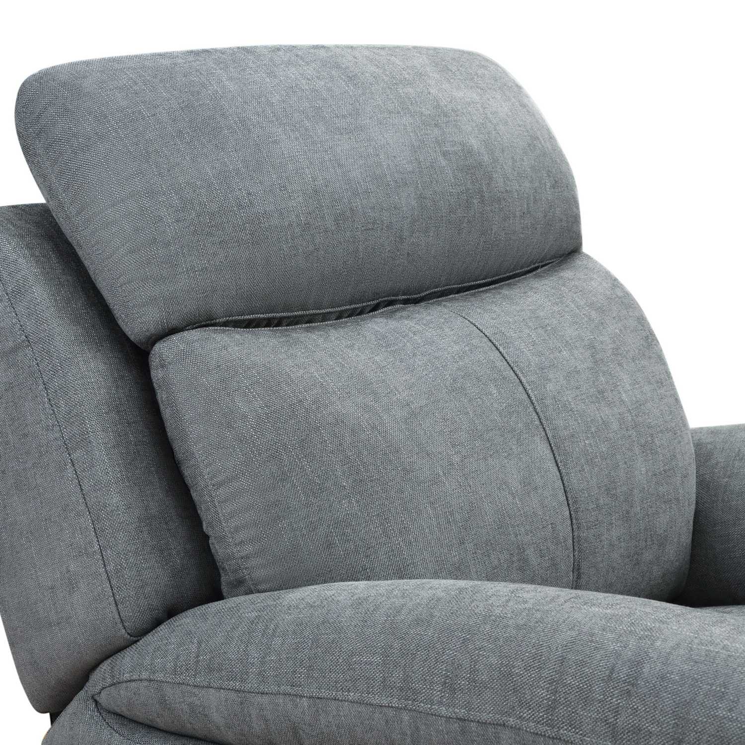 35" Light Gray Fabric Power Recliner With USB