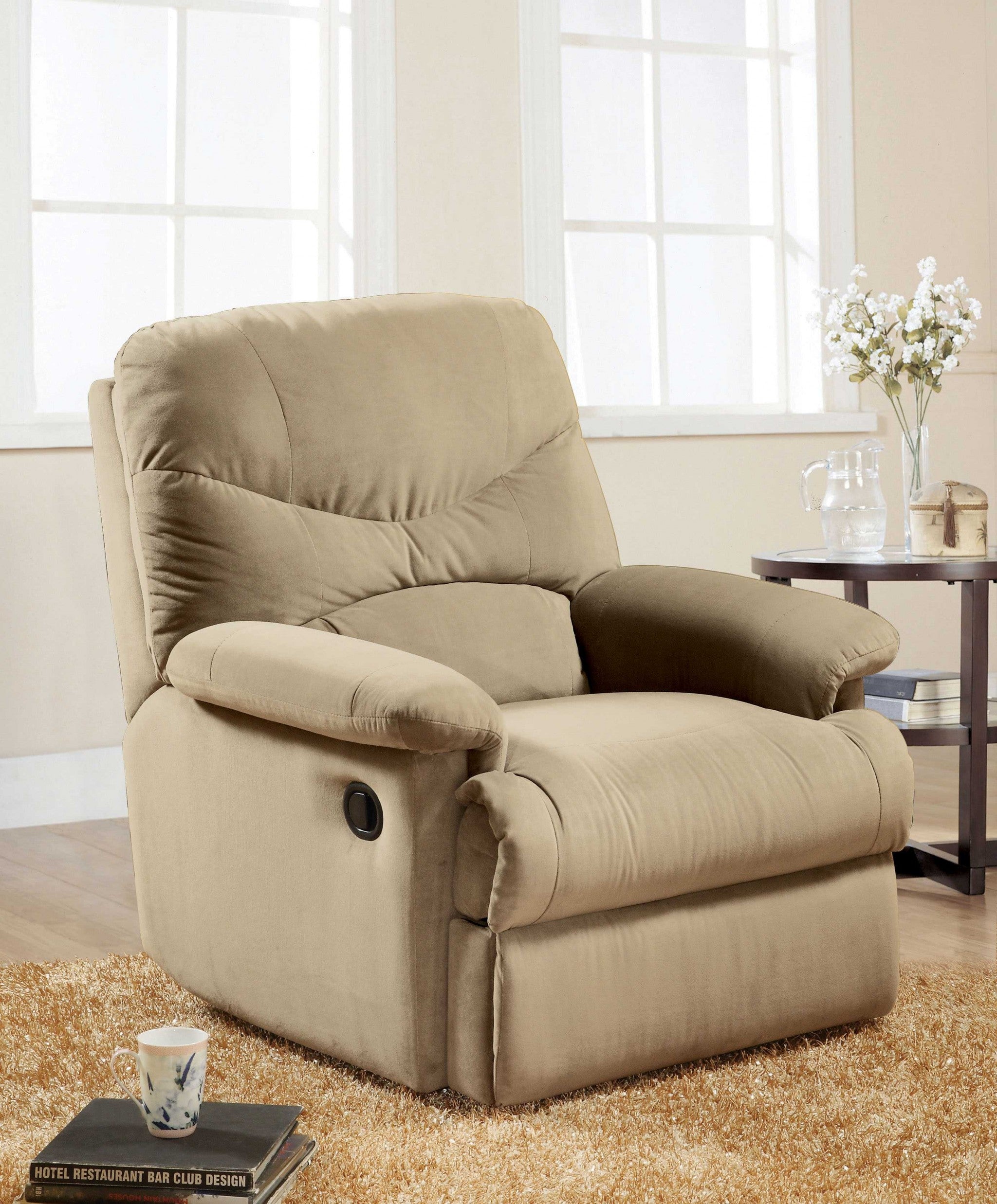 35" Beige Microfiber Recliner