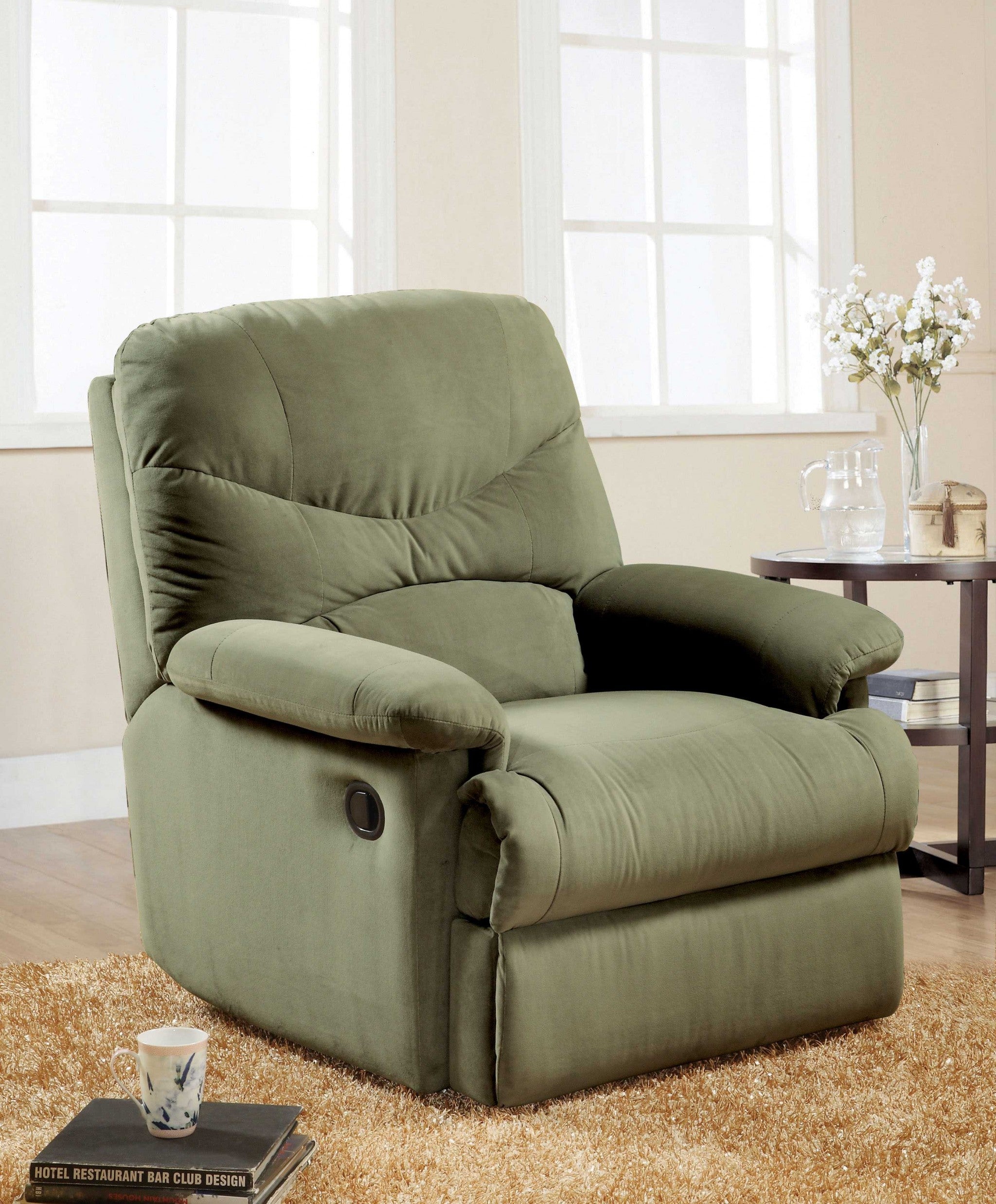 35" Beige Microfiber Recliner