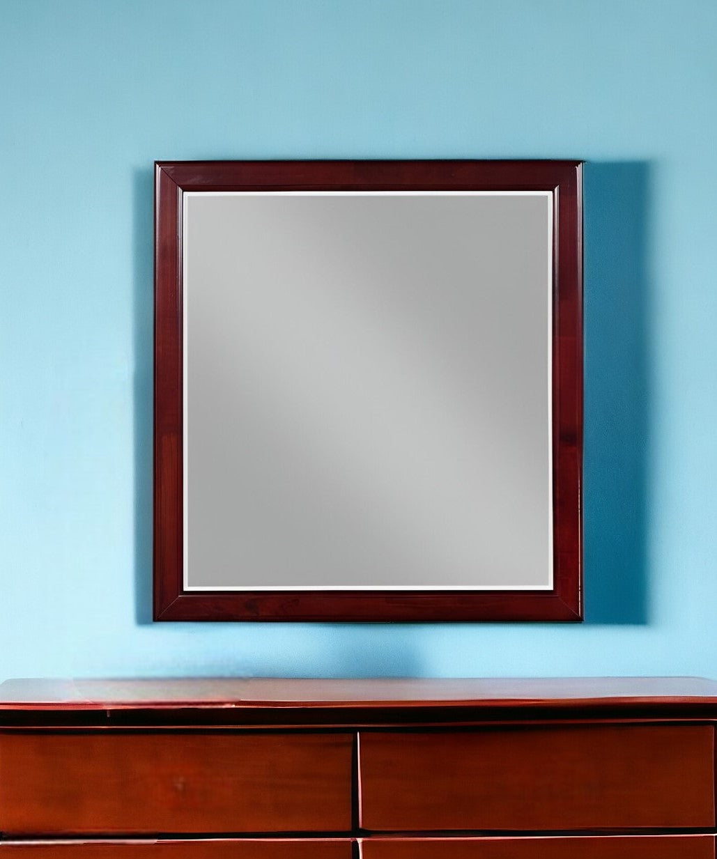 38" Dark Brown Framed Dresser Mirror