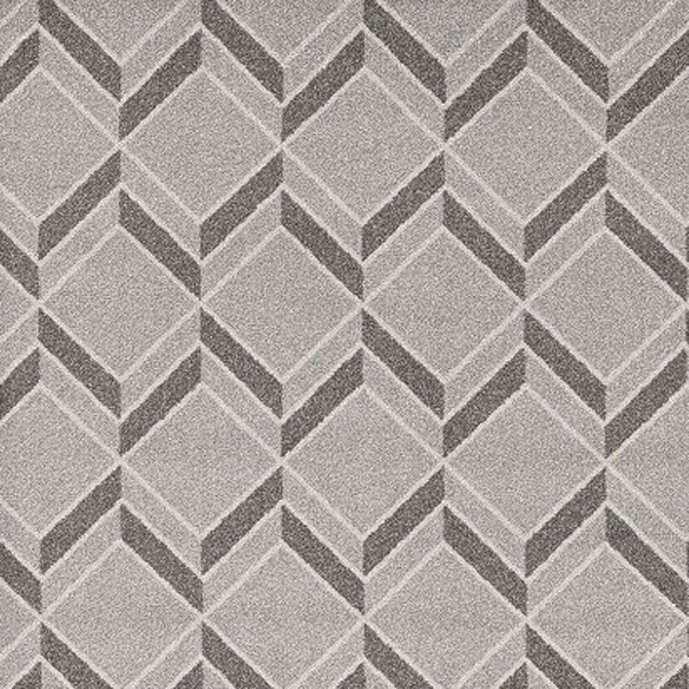 5'X8' Grey Machine Woven Uv Treated Herringbone Illusion Indoor Outdoor Area Rug