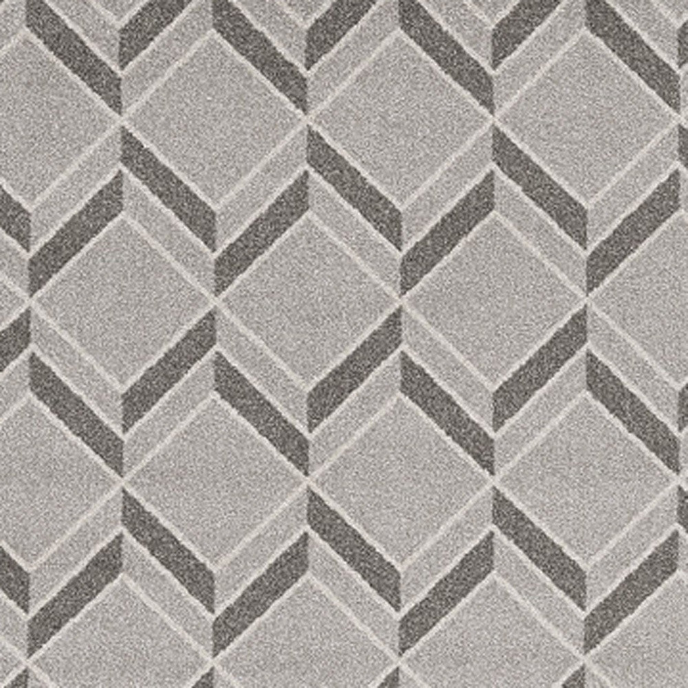 5'X8' Grey Machine Woven Uv Treated Herringbone Illusion Indoor Outdoor Area Rug