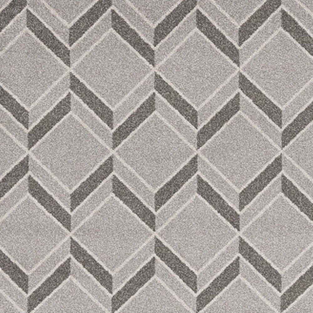 5'X8' Grey Machine Woven Uv Treated Herringbone Illusion Indoor Outdoor Area Rug