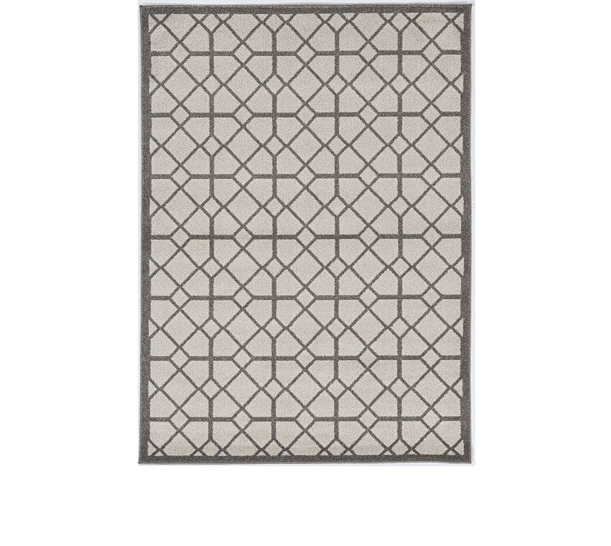 2' X 3' Ivory Or Grey Diamond Pattern Accent Rug