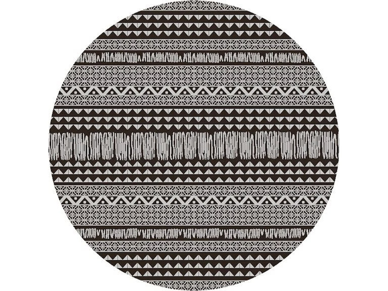 8'X11' Charcoal Machine Woven Uv Treated Tribal Indoor Outdoor Area Rug