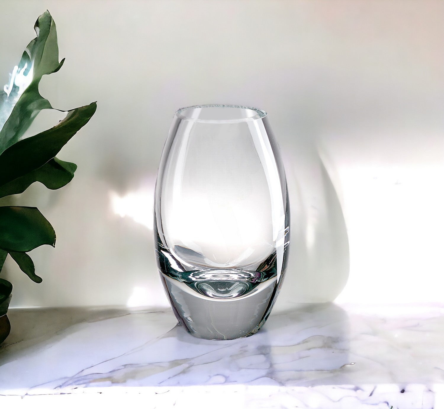7 Mouth Blown Crystal European Made Crystal Vase