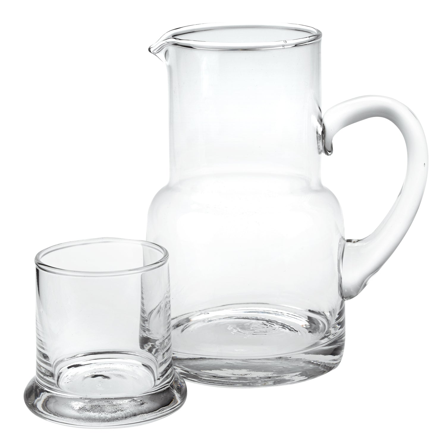 4 X 6 X 7 Clear Glass 2 Pc Glass Bedside Or Desktop Carafe Set  10 Oz