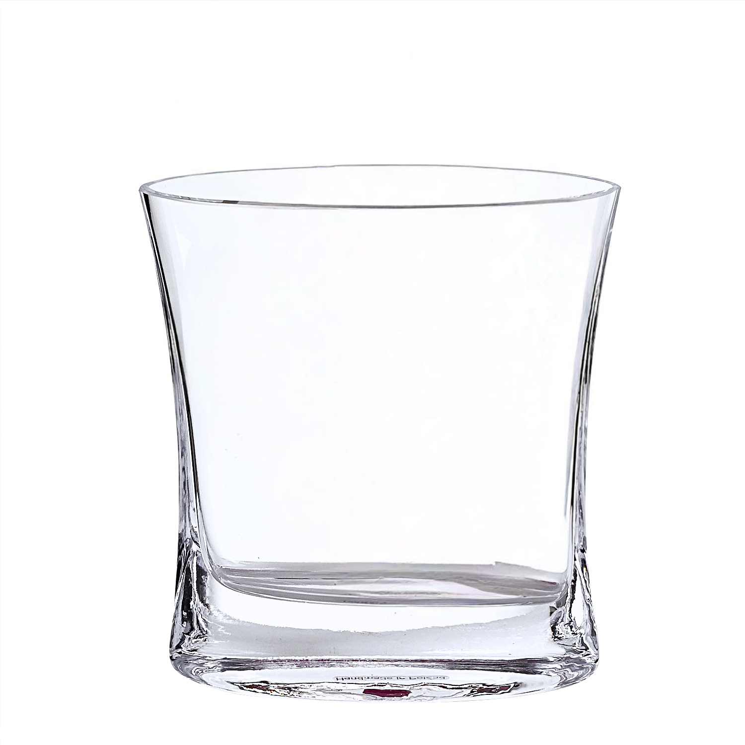 8" Clear Mouth Blown Crystal Pocket Table Vase