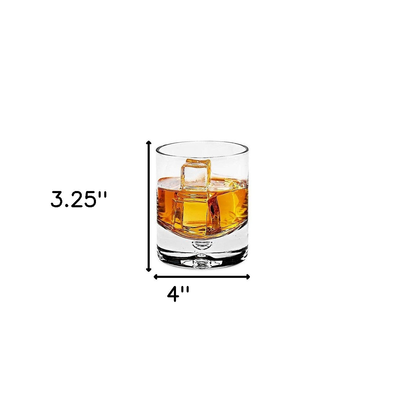 4 Pc Set Single Old Fashioned Lead Free Crystal Scotch Glass  6 Oz