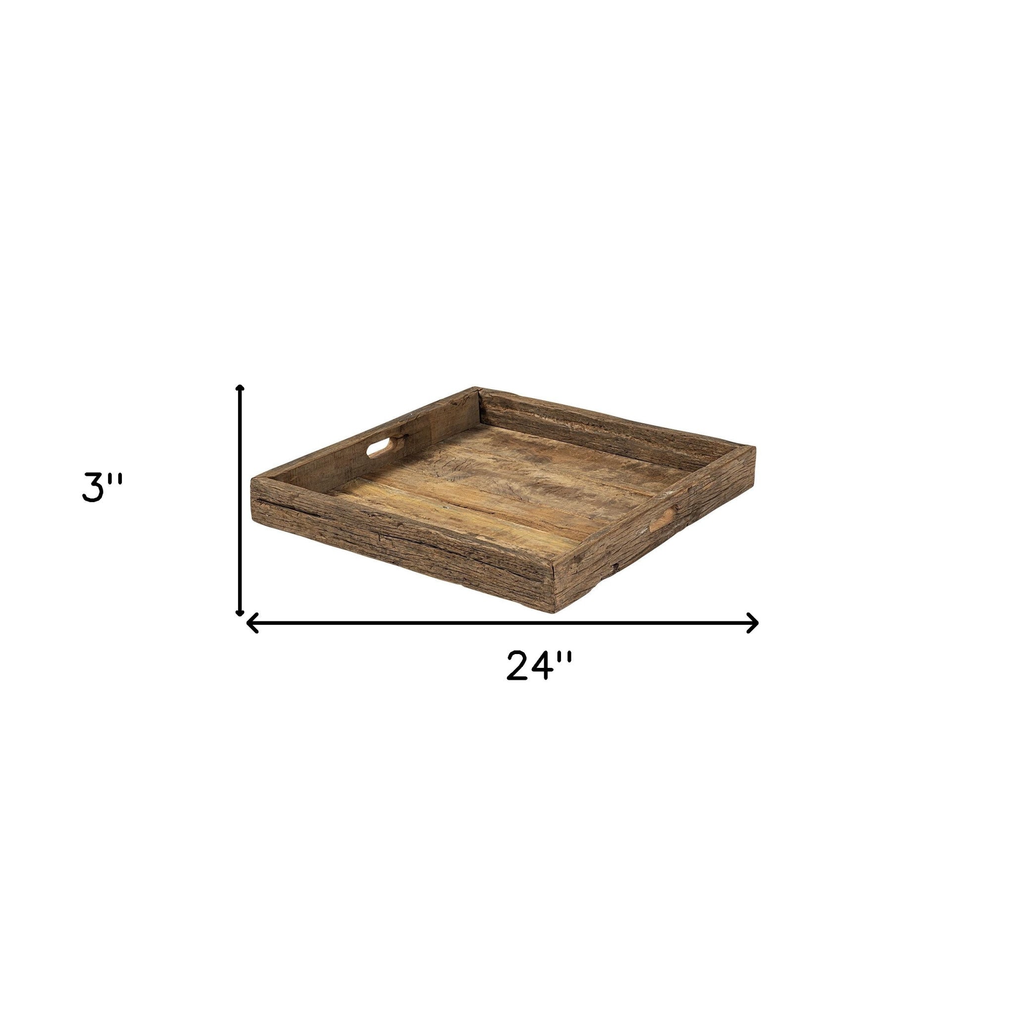 Natural Brown Reclaimed Wood Tray