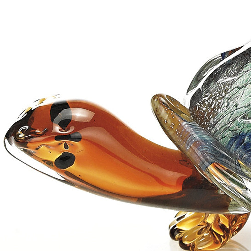 6 Mouth Blown Turtle Art Glass