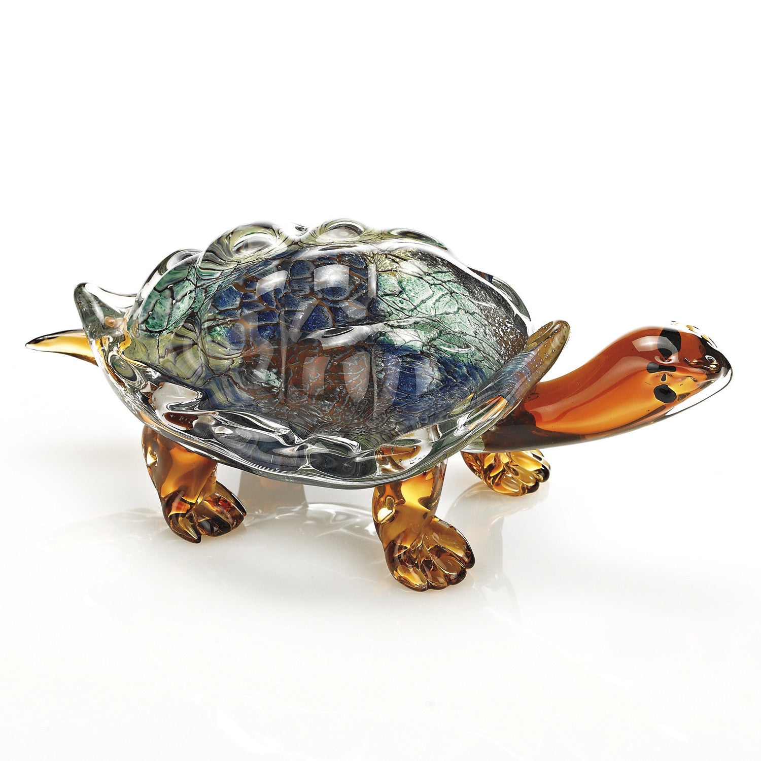 6 Mouth Blown Turtle Art Glass