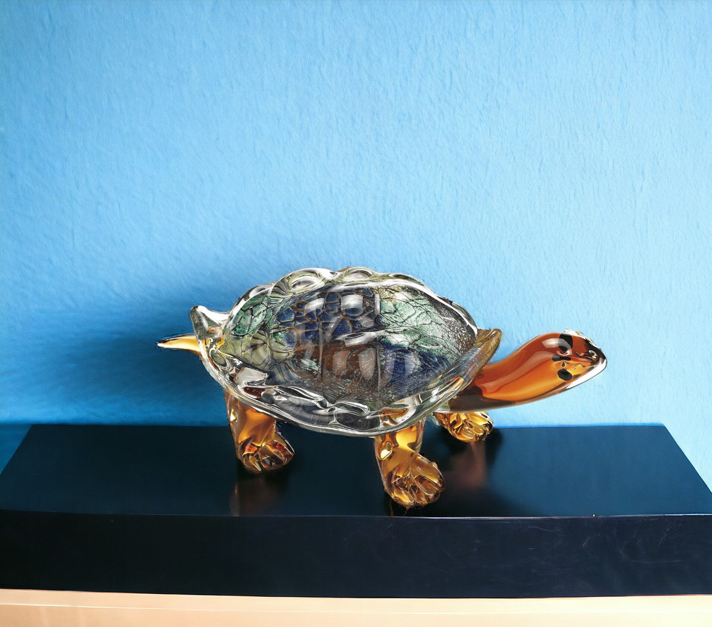 6 Mouth Blown Turtle Art Glass