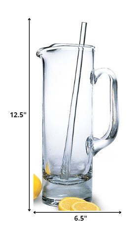 Mouth Blown European Crystal Martini Pitcher And Stirrer  54 Oz