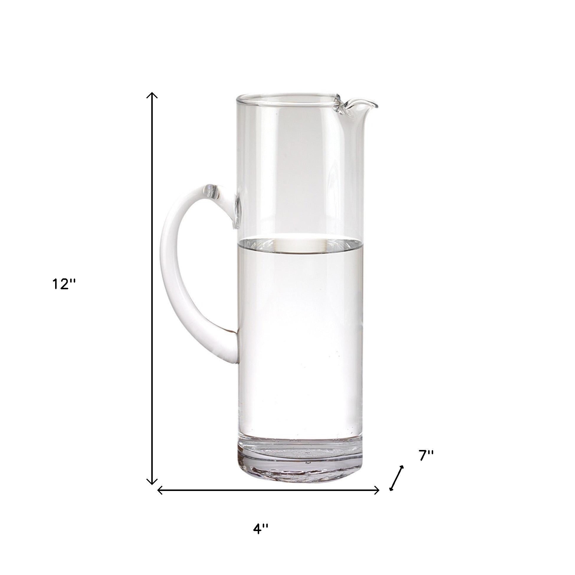 Mouth Blown Ice Tea  Martini Or Water Glass Pitcher  54 Oz