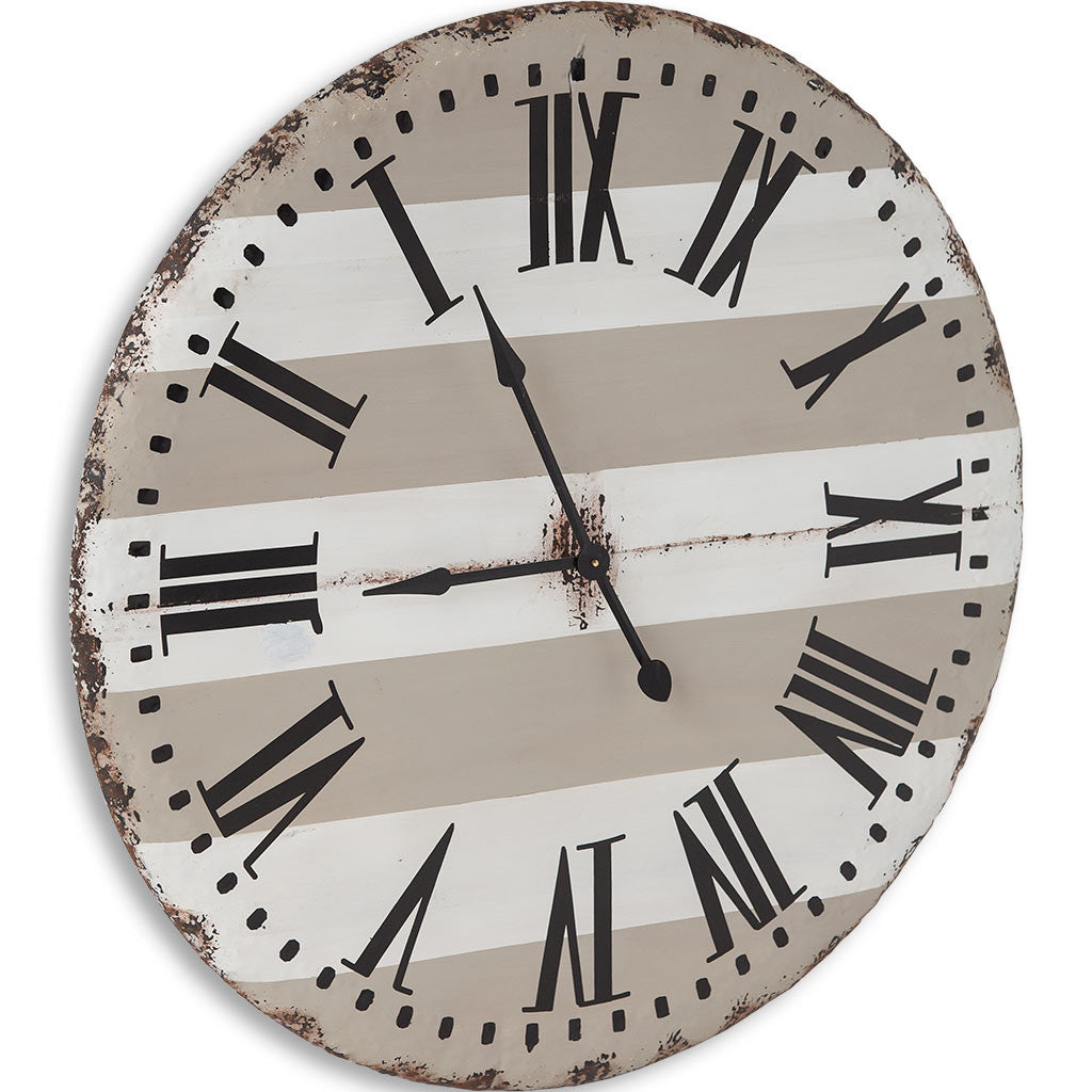 3" Circle Gray And White Wood Analog Wall Clock