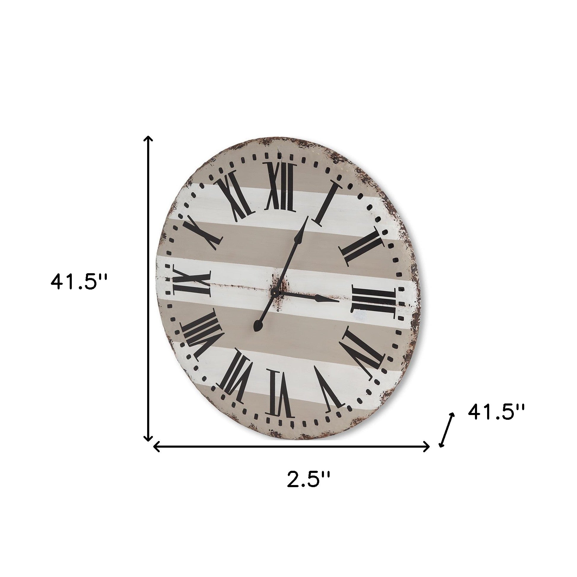 3" Circle Gray And White Wood Analog Wall Clock