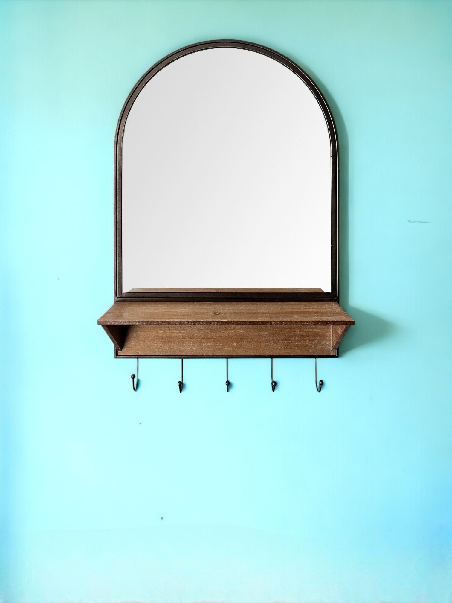 30" Brown Wood Mirror