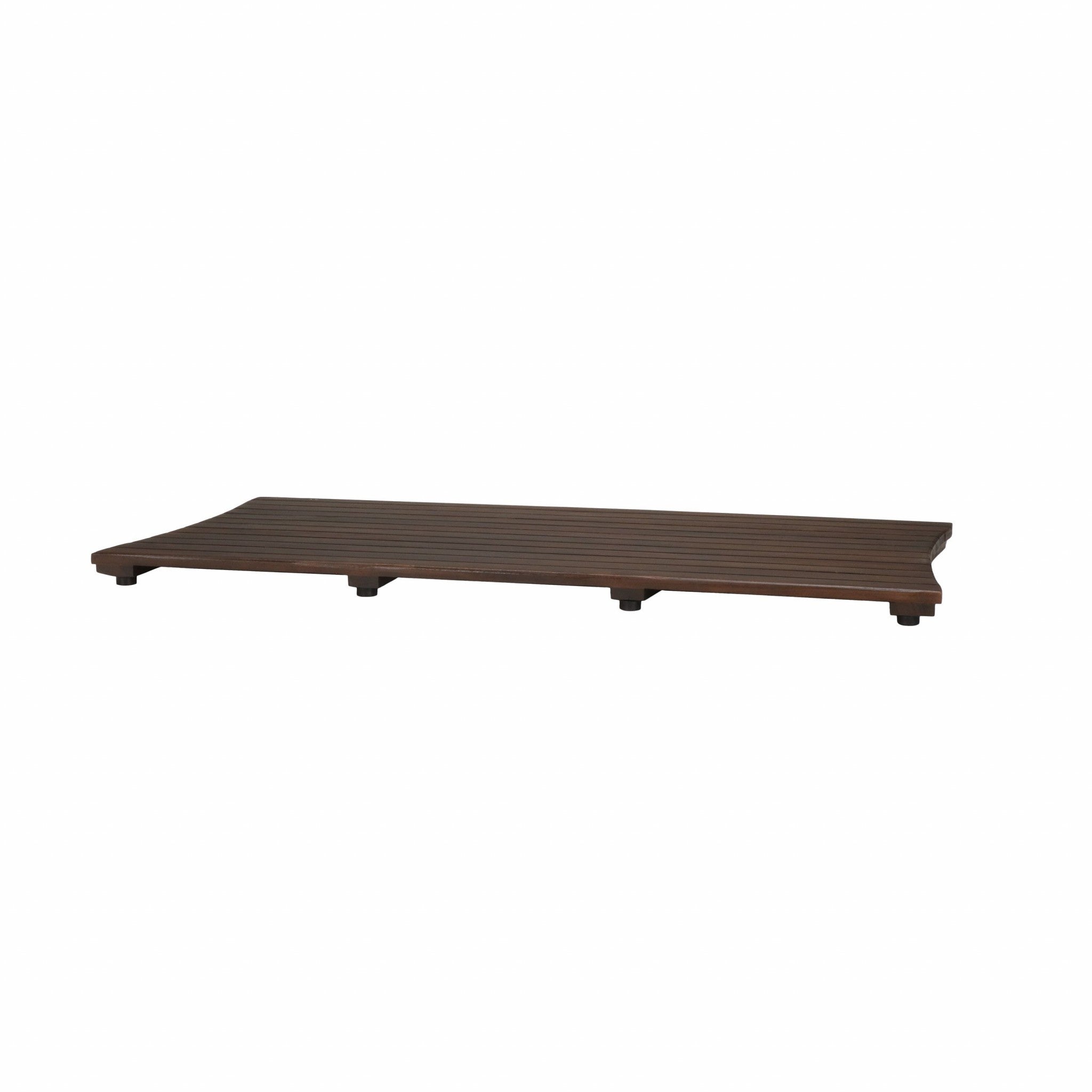 40" Dark Brown Teak Wood Bath Mat