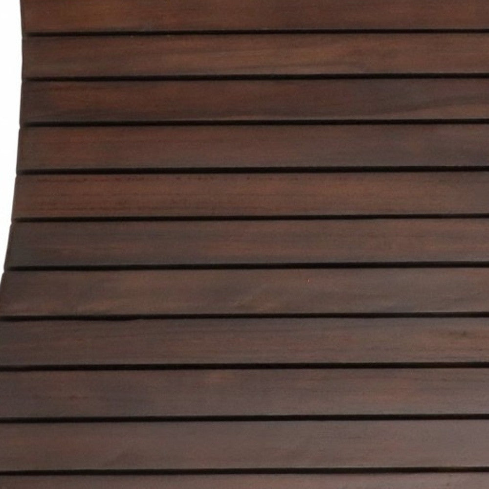 40" Dark Brown Teak Wood Bath Mat