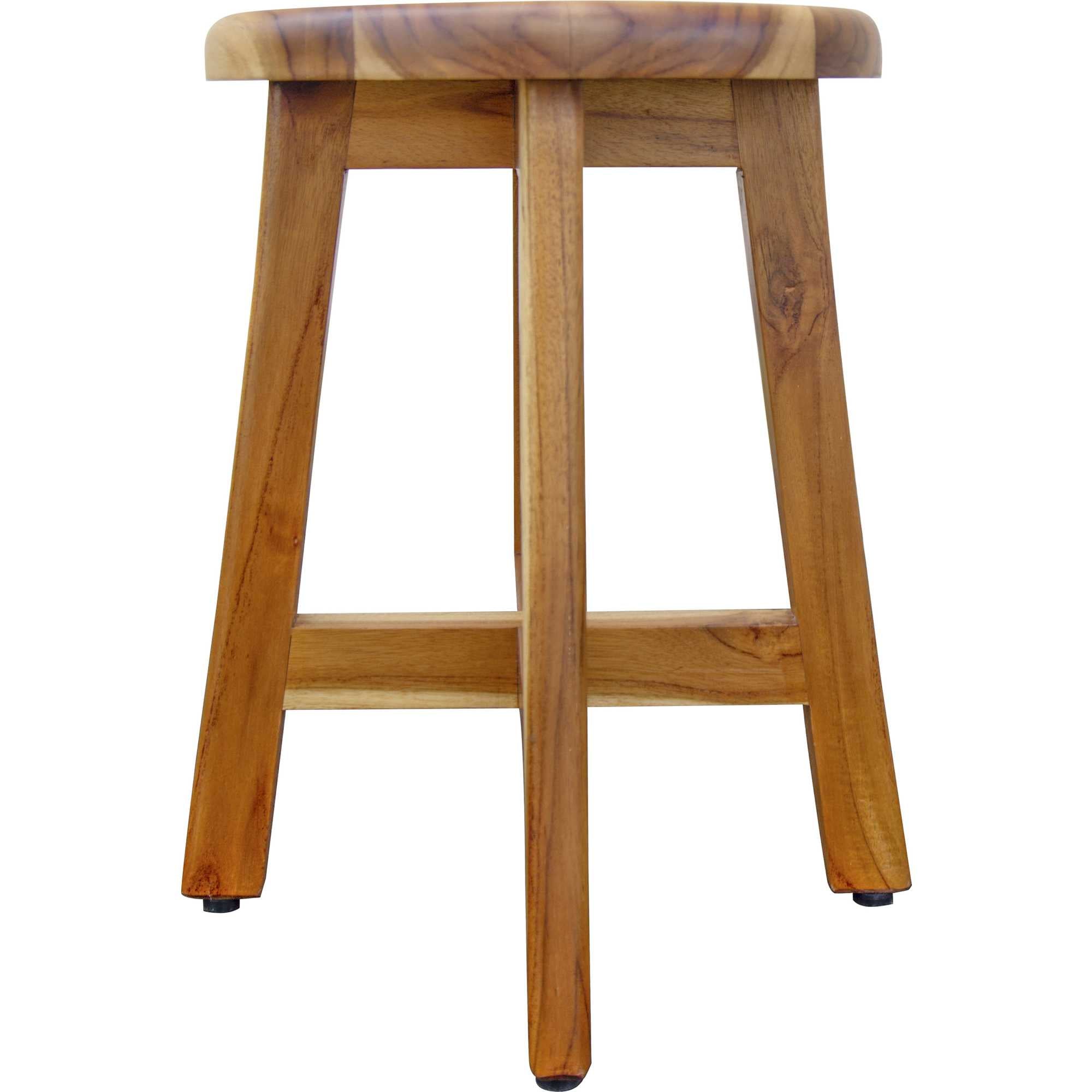 18" Natural Brown Backless Bar Chair